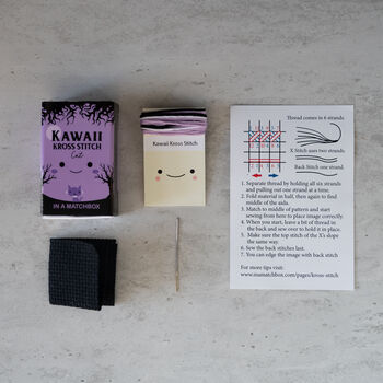 Kawaii Halloween Cat Mini Cross Stitch Kit, 3 of 8