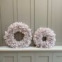 Pink And White Cotton Handmade Wreath, thumbnail 1 of 3