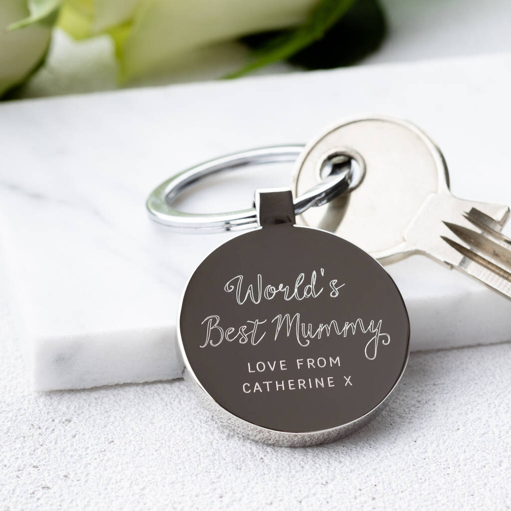 Personalised /'The World/'s Greatest/' Wooden Keyring Mother/'s Day Gift Father/'s Day Gift Idea Engraved