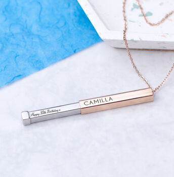 Personalised Secret Message Bar Necklace, 7 of 9
