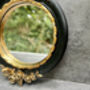 16cm Black And Gold Decorative Wall Mirror – Floral Motif, thumbnail 6 of 12