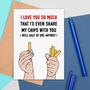 Funny Romantic Large Size Chip Lovers Card, thumbnail 1 of 2