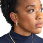 Large Gold Vermeil Plated Sparkly Baguette Hoops, thumbnail 3 of 7