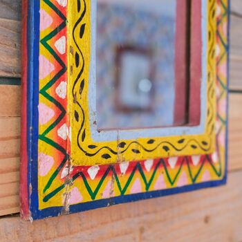 Yellow Indian Panel Mirror, 7 of 12