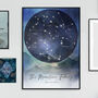 Personalised Family Constellation Mountains Watercolour, thumbnail 1 of 8