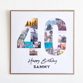 Personalised 40th Birthday Photo Collage Card, 6 of 8