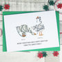 Personalised Illustrated Geese Family Christmas Cards, thumbnail 1 of 4