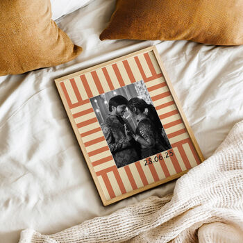 Personalised Wedding Photograph Print With Stripe Border, 9 of 12