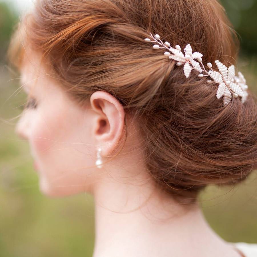 Image of wedding hairstyle with jasmine flower