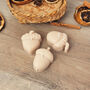 Set Of Three Beige Acorn Shaped Autumn Candles, thumbnail 10 of 10