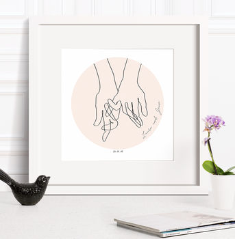 Mrs And Mrs Hands Together Wedding Print, 3 of 7