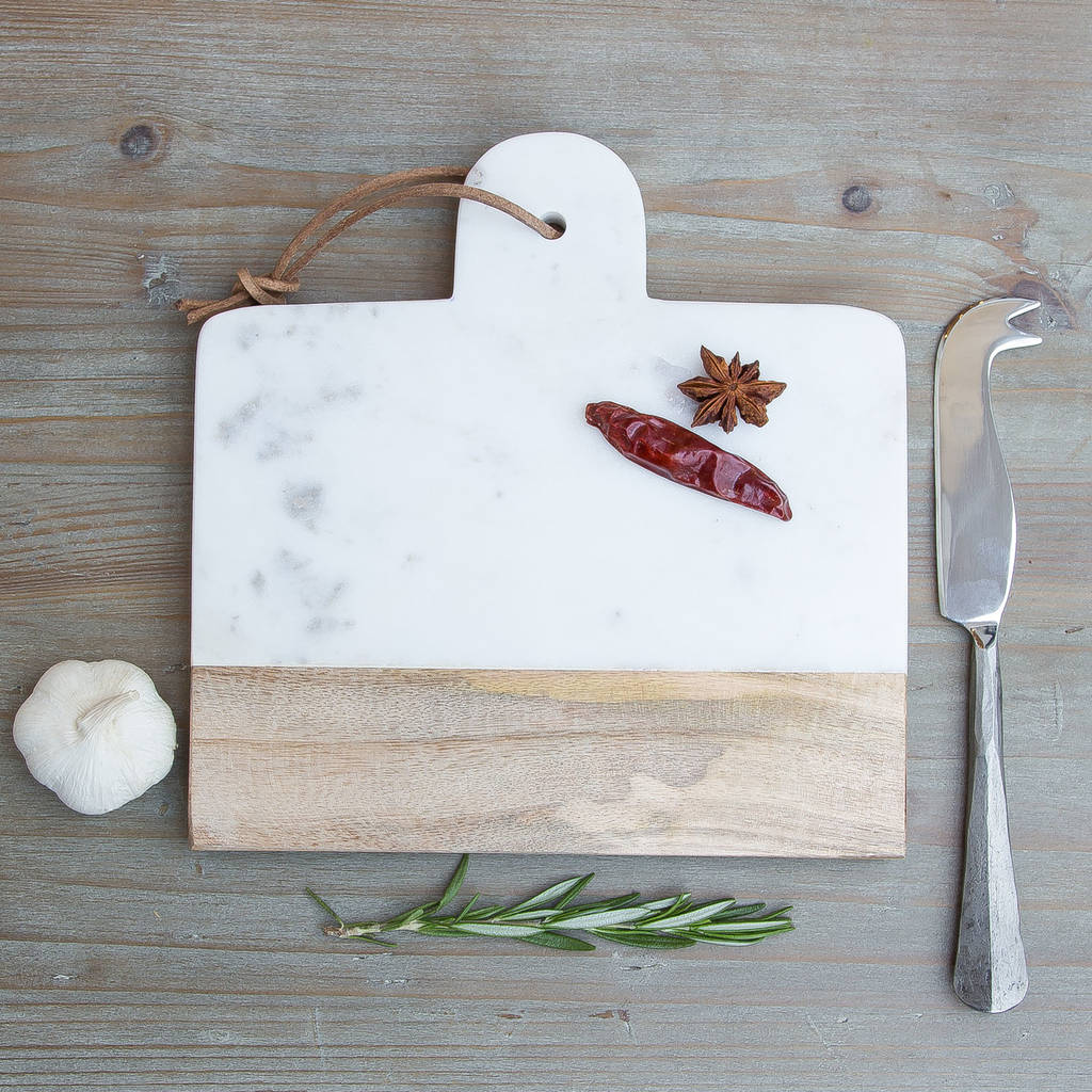 Marble And Mango Wood Cheese Board By The Rustic Dish
