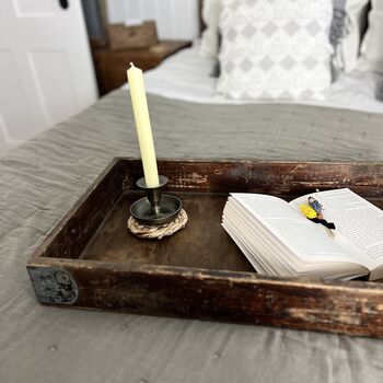 Large Vintage Wooden Tray With Faded Lettering, 4 of 7