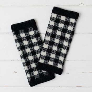 Gingham Knitted Wrist Warmers, 6 of 10