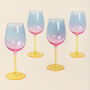 G Decor Set Of Four Wine Glasses With A Rainbow Hue, thumbnail 2 of 4