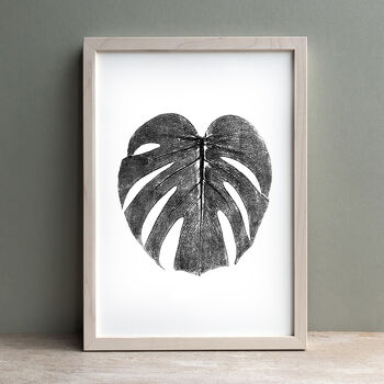 Monstera Leaf Monoprint Fine Art Print, 2 of 5