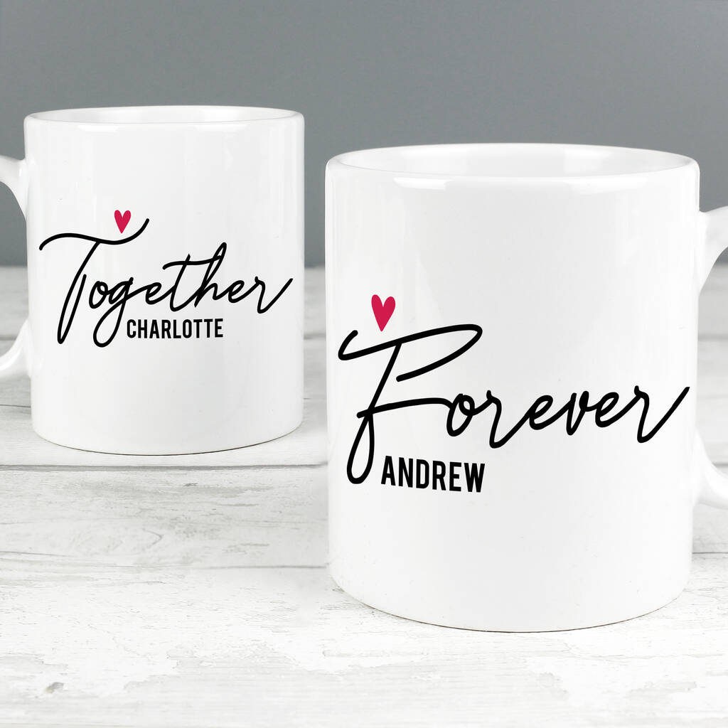 Personalised Together Forever Couples Mug Set, 1 of 4