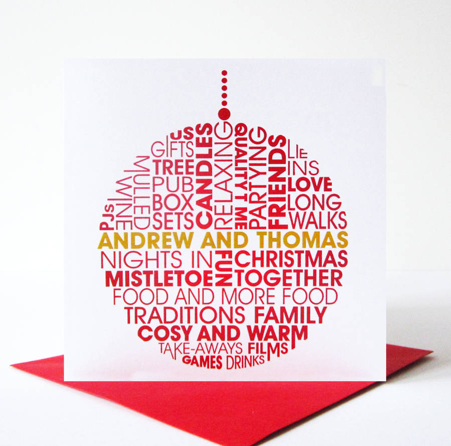 personalised couples christmas card by mrs l cards | notonthehighstreet.com