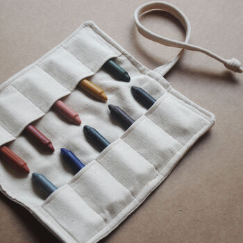 Set Of Ten Standard Beeswax Crayons In An Artist Roll, 2 of 5