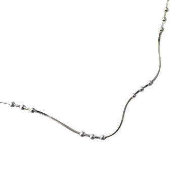 Three Bead Sterling Silver Chain Necklace, 4 of 6