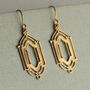 Art Nouveau Gold Chandelier Earrings, thumbnail 3 of 5