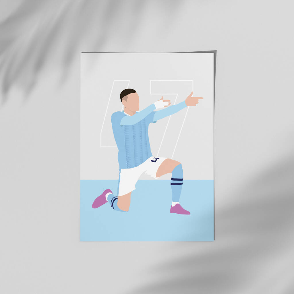 Phil Foden Celebration Man City Print By Jack's Posters