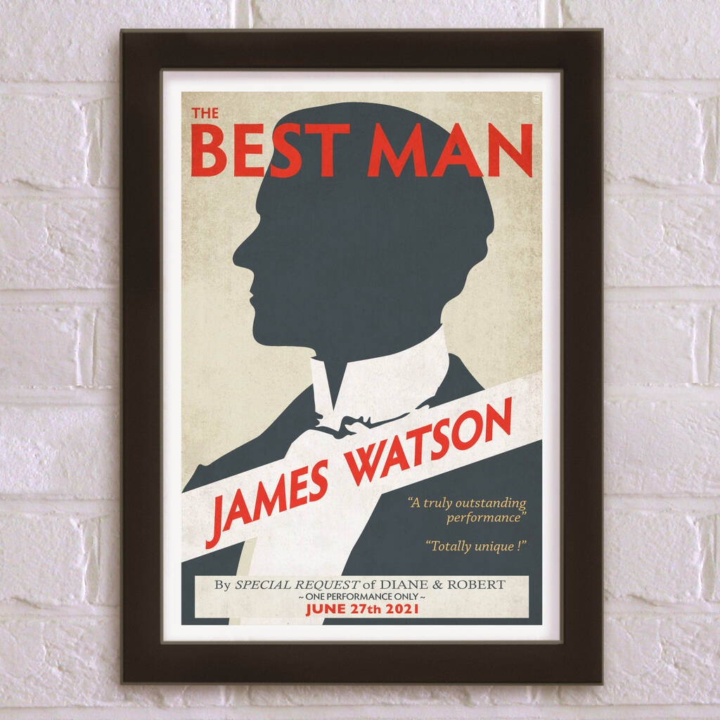 The Best Man Personalised Wedding Thank You Print, 1 of 3