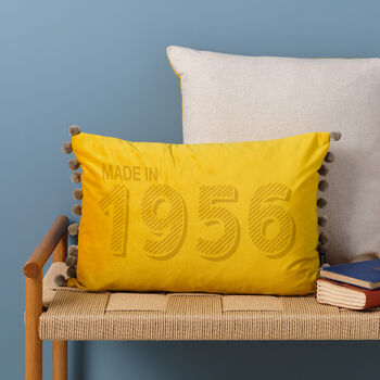 Personalised 70th Birthday Velvet Cushion, 9 of 12