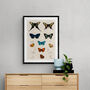 Vintage Butterfly Illustration Wall Art Print, thumbnail 1 of 7