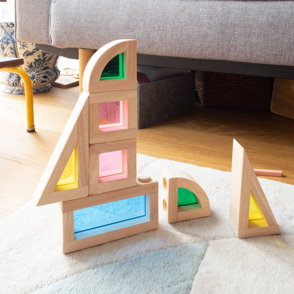 Image of Wooden See Through Rainbow Blocks