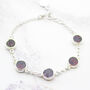 Garnet Gemstone January Birthstone Silver Bracelet, thumbnail 1 of 2