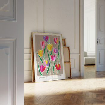 Tulips Hand Painted Art Print, 2 of 5