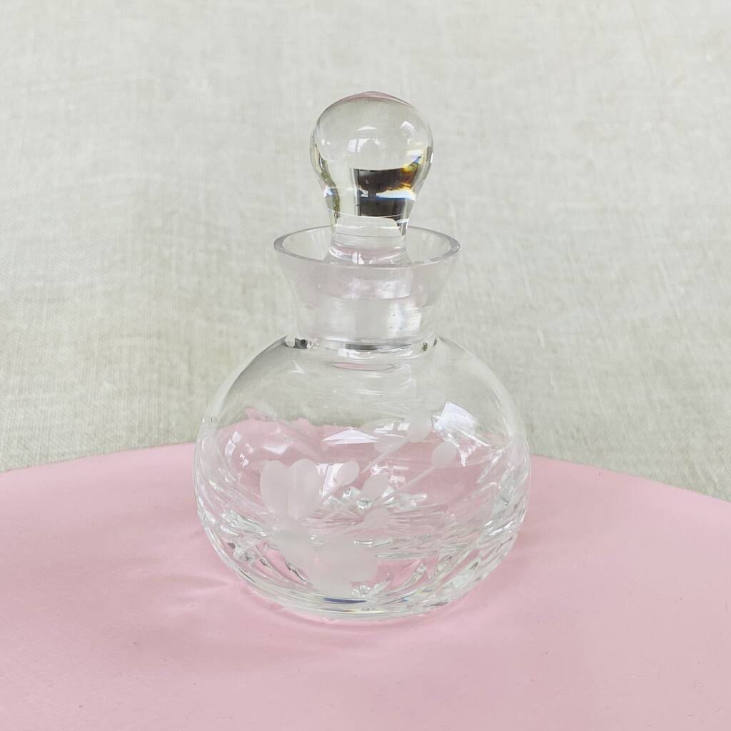 Vintage Decorative Cut Glass Crystal Perfume Bottle ~ 28, 1 of 9