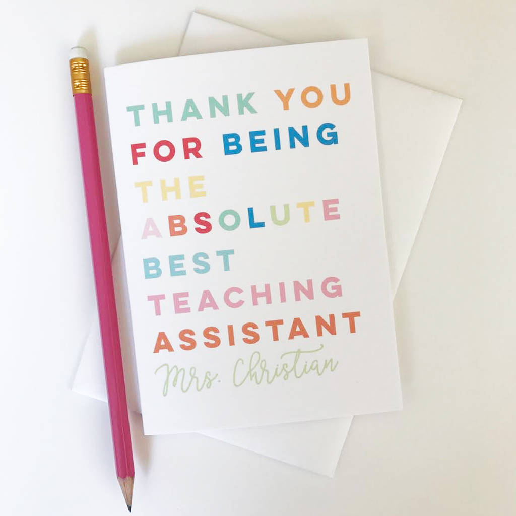 Thank You Teacher Or Teaching Assistant Card By Sweetlove Press ...