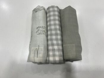 The Highland Collection Pack Of Three Muslins, 4 of 4