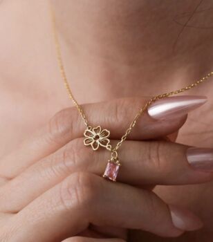 Custom Birth Flower And Gemstone Necklace, 6 of 7