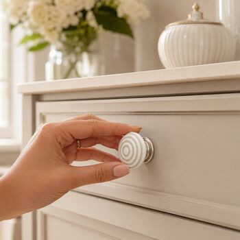 Minimalist Ripple Ceramic Cabinet Knob, 4 of 8