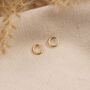 Minimalist Open Circle Stud Earrings In Silver Or Gold, thumbnail 2 of 9