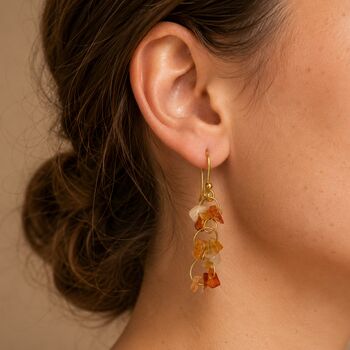 Chip Dangle Earrings, Gold Hook Statement Earrings, Handmade Boho Drop Earrings, 5 of 9