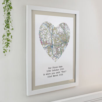 Wedding Anniversary Gifts Personalised Map Location Print, 7 of 9