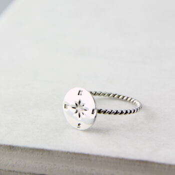 Sterling Silver Compass Ring, 2 of 8