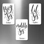 Personalised Big, Middle And Little Sister Magnet Set, thumbnail 1 of 1