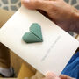 Personalised 55th Emerald Anniversary Origami Heart Card, thumbnail 2 of 6