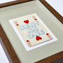 Two Hearts Beat As One Vintage Playing Card Print, thumbnail 5 of 7