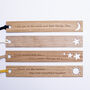 Personalised Gift Oak Bookmark Sun, Stars And The Moon, thumbnail 6 of 8