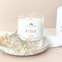 Relax Lavender Scented Luxury Soy Wax Candle Gift, thumbnail 1 of 3