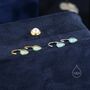 Sterling Silver Aqua Green Droplet Opal Huggie Hoop Earrings, thumbnail 2 of 10