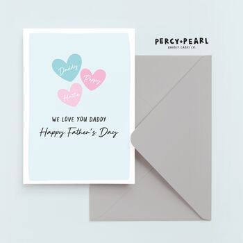 Personalised Two Hearts Father's Day Card, 2 of 5