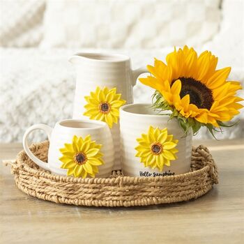 Ceramic Hello Sunshine Plant Pot With Sunflower, 2 of 2