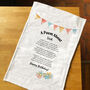 Personalised Poem Tea Towel 50th Birthday Gift, thumbnail 2 of 10
